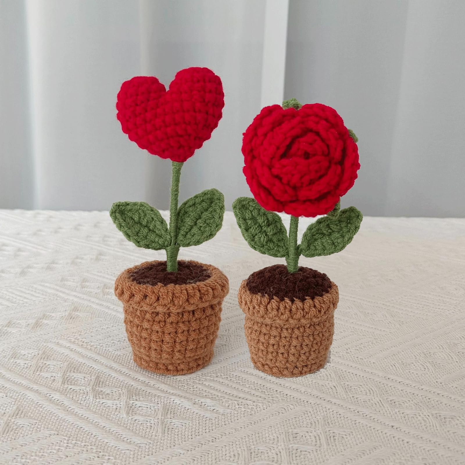 Amazon.com: 2PCS Crochet Flowers Bouquet,Knitting Crochet Forget