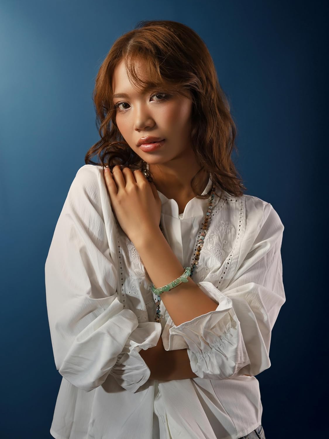 MINACHI Bohemian Green Aventurine Wire Wrapped Cuff Bracelet, Adjustable Handmade Chunky Beaded Bangle for Women - Image 4