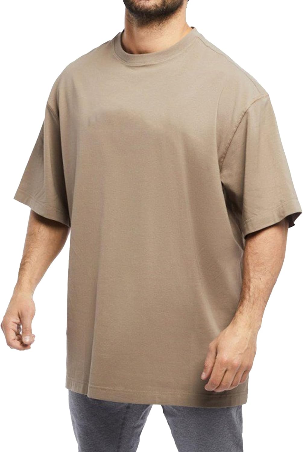 Mens Casual Loose Cotton Short Sleeve T-Shirts Athletic Workout Oversized Pullover T-Shirt Crewneck Basic Tee Tops