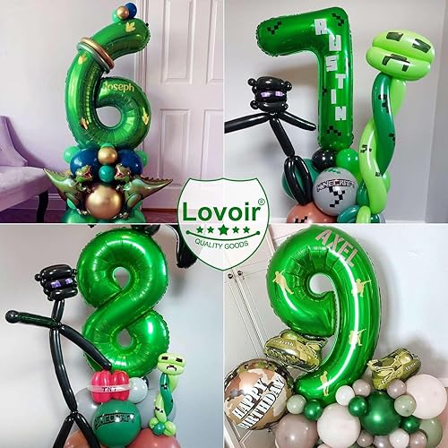 Miniatura 7 de Lovoir Globo verde oscuro de 40 pulgadas con el número 31 de 13 dígitos gigantes, helio verde oscuro para fiesta de cumpleaños número 13,