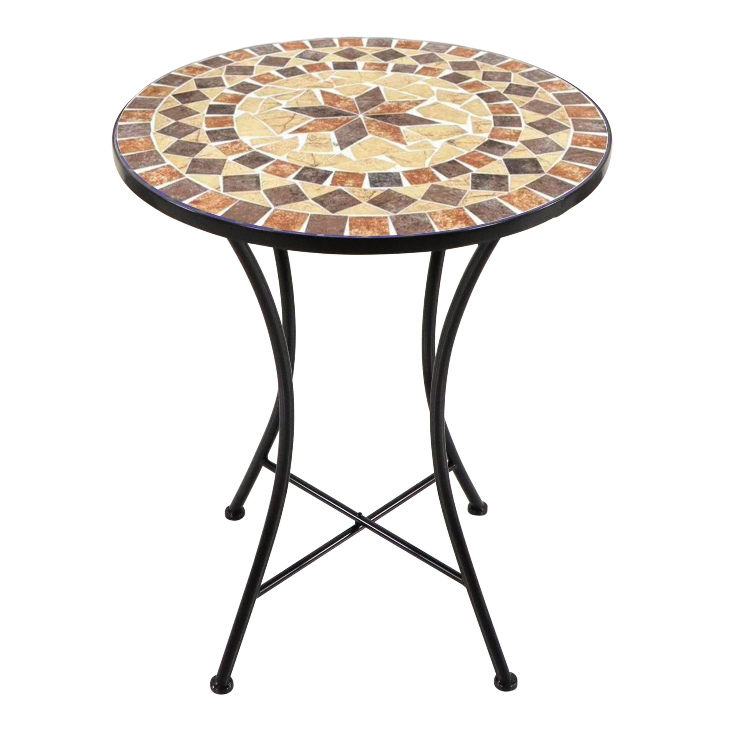 AXI Amélie Table Bistrot Mosaique Earth Brown 60 x 60 x 75 cm Table D'Appoint Extérieur Jardin