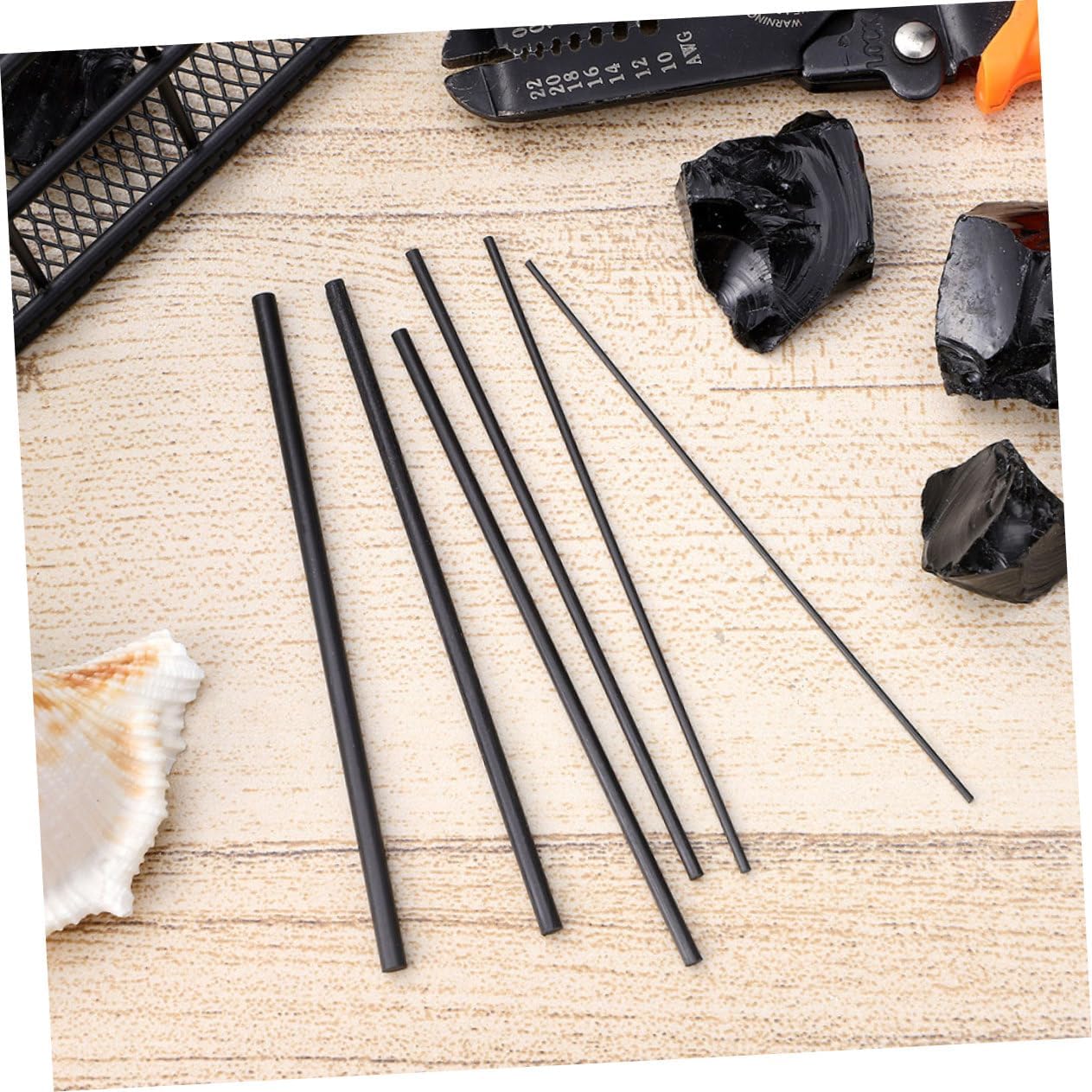 Carbon Fishing Rod Repair Insert Solid Carbon Fiber Rods Two-Piece Connection Lightweight for Freshwater Saltwater Pole Tip Replacement