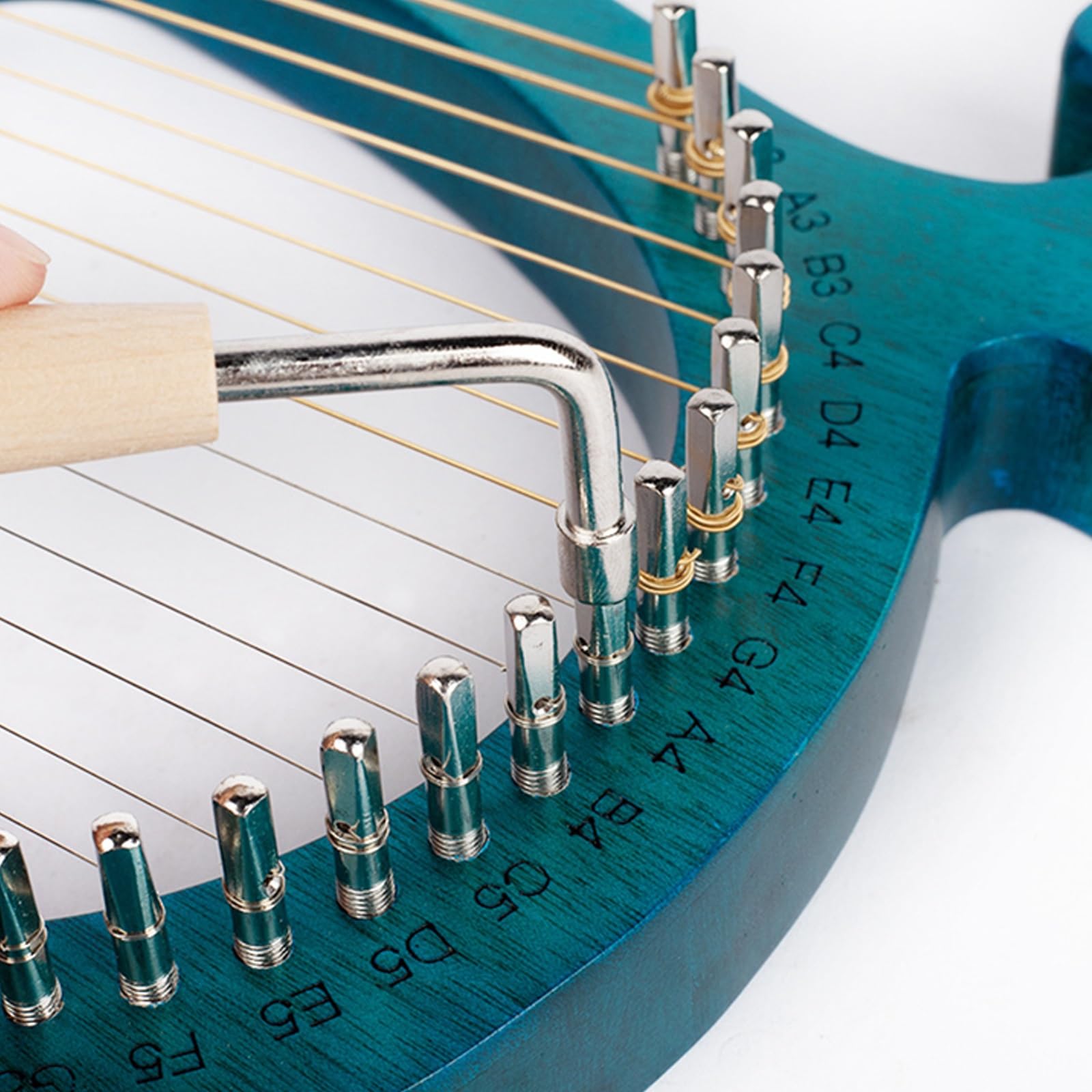 Arpa A 16 Corde In Legno - Lyra Portatile, Legno Di Mogano E Palissandro - Per Principianti E Bambini - Foto 10