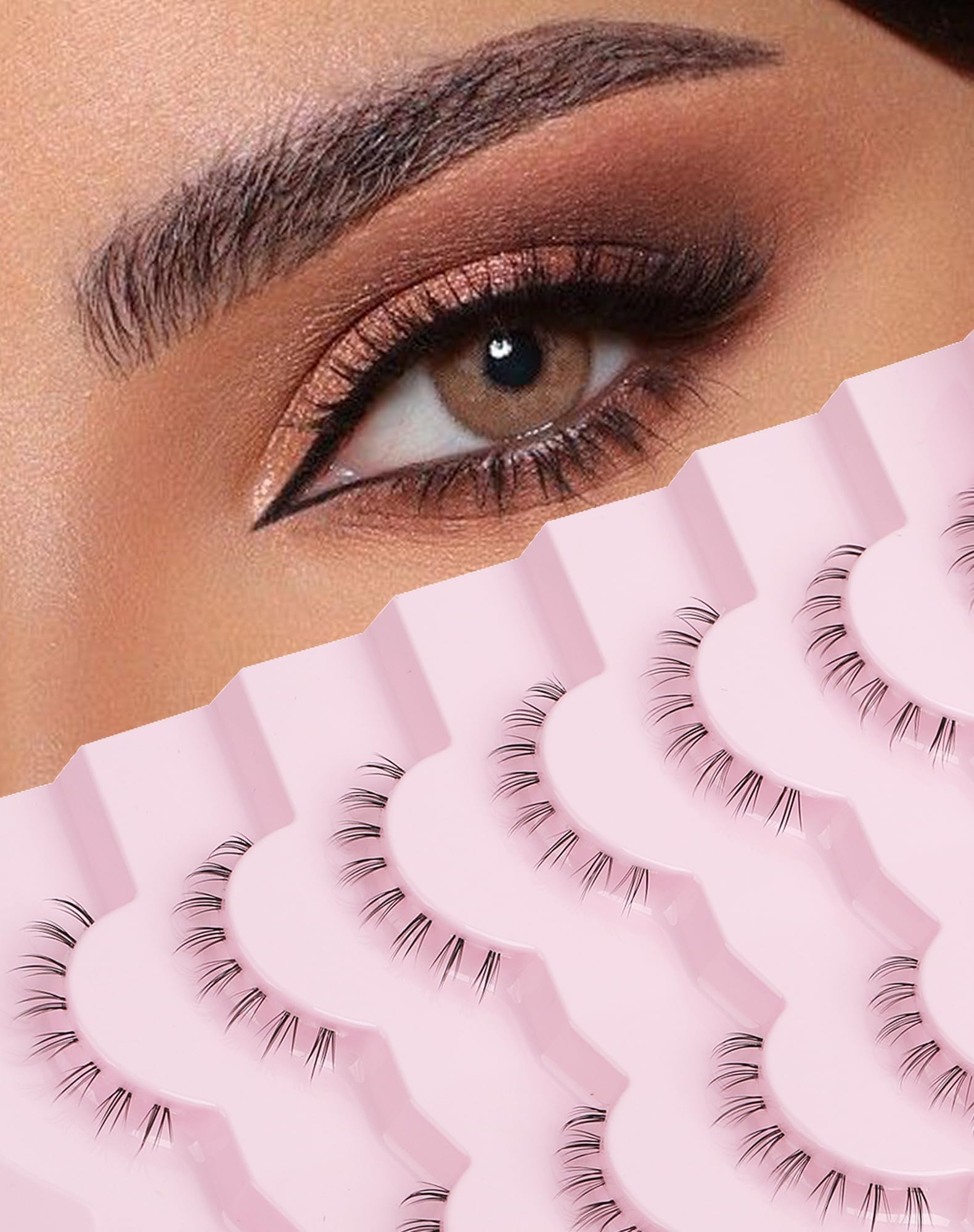 OnlyallBottom Lashes Under Eyelashes False Natural Anime Lower Fake Eyelash Reusable 7 Pairs R9
