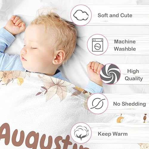Miniatura 24 de Manta de bebé personalizada para niñas, manta de bebé personalizada con nombre, súper suave, mantas personalizadas con nombre para niños, mantas
