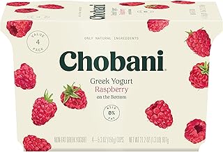 Chobani® Non-Fat Greek Yogurt Raspberry on the Bottom 5.3oz 4-pack