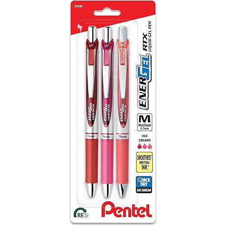 Pink Gel Pens with Majestic Pink Ink: EnerGel RTX (0.7mm)