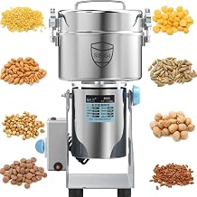 1500g-4500g electric grain grinder spice grain mill stainless steel 30s 32000rpm high speedy grinding with overload protection& 5min timer mill for dry spice herbs/nut/coffee 3500g