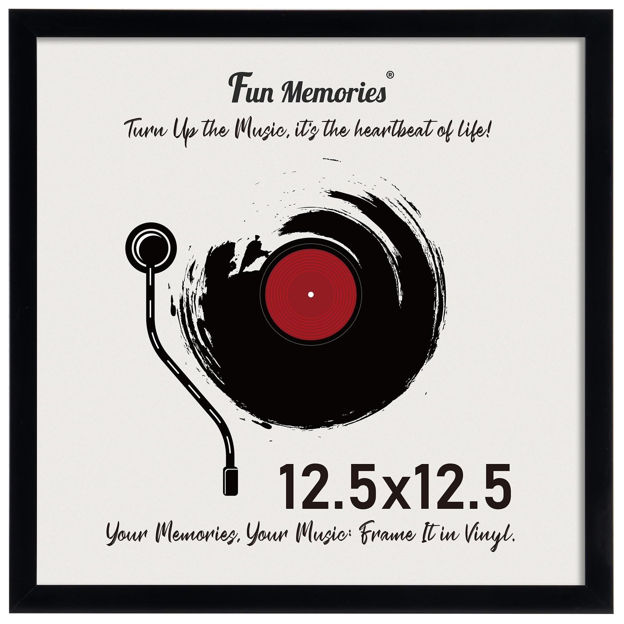 Fxojyvo Vinyl Record Frame voor de Muur Display Album Cover, Wit 12,5 x 12,5 Frame voor elke 12 Inch LP Record met Cover - 4 Packs/Wit