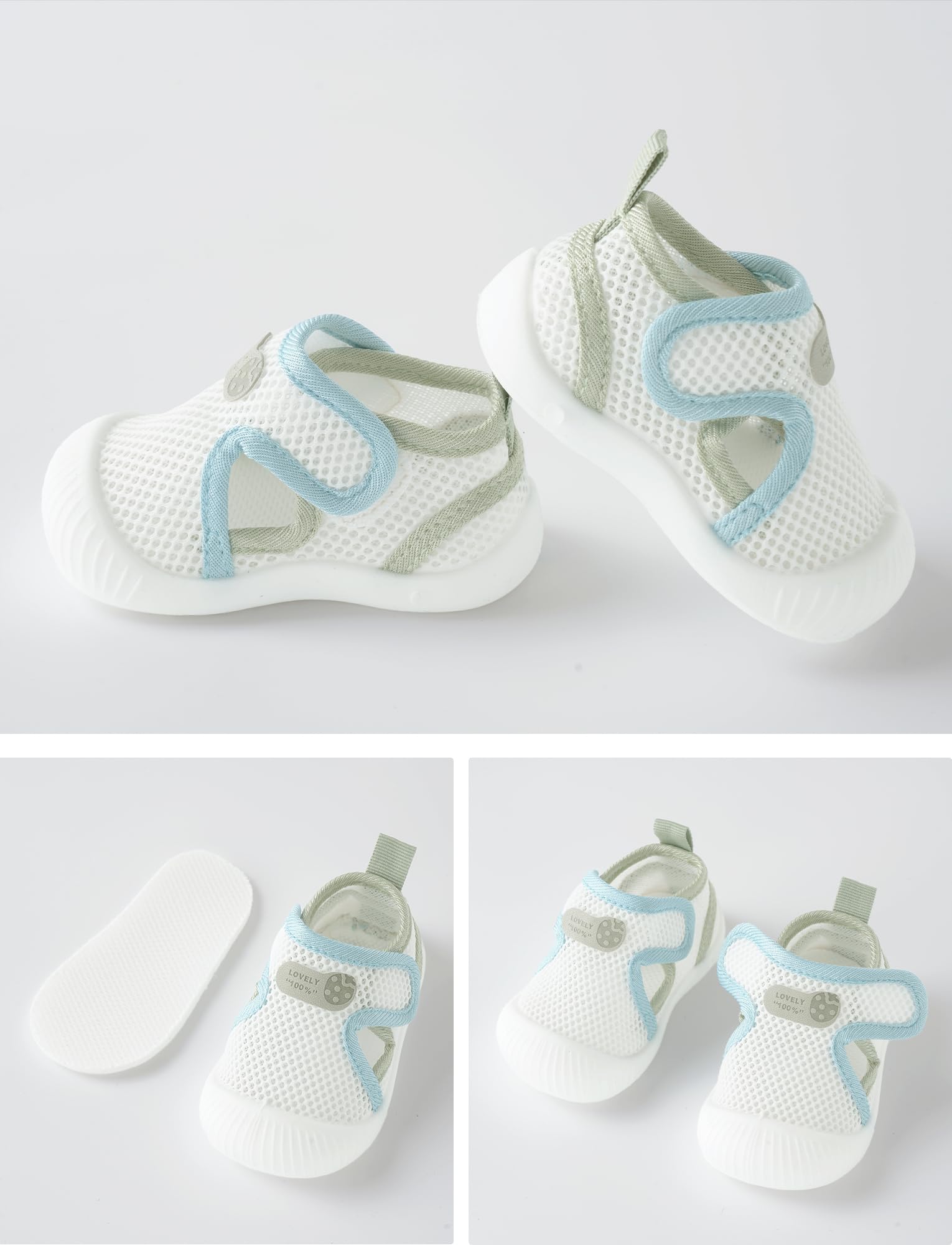 Baby Lightweight Breathable Mesh Sneakers Toddler Non-Skid Shoes First Walking Shoes Soft Rubber Sole Slipper Blue 12-18 Months