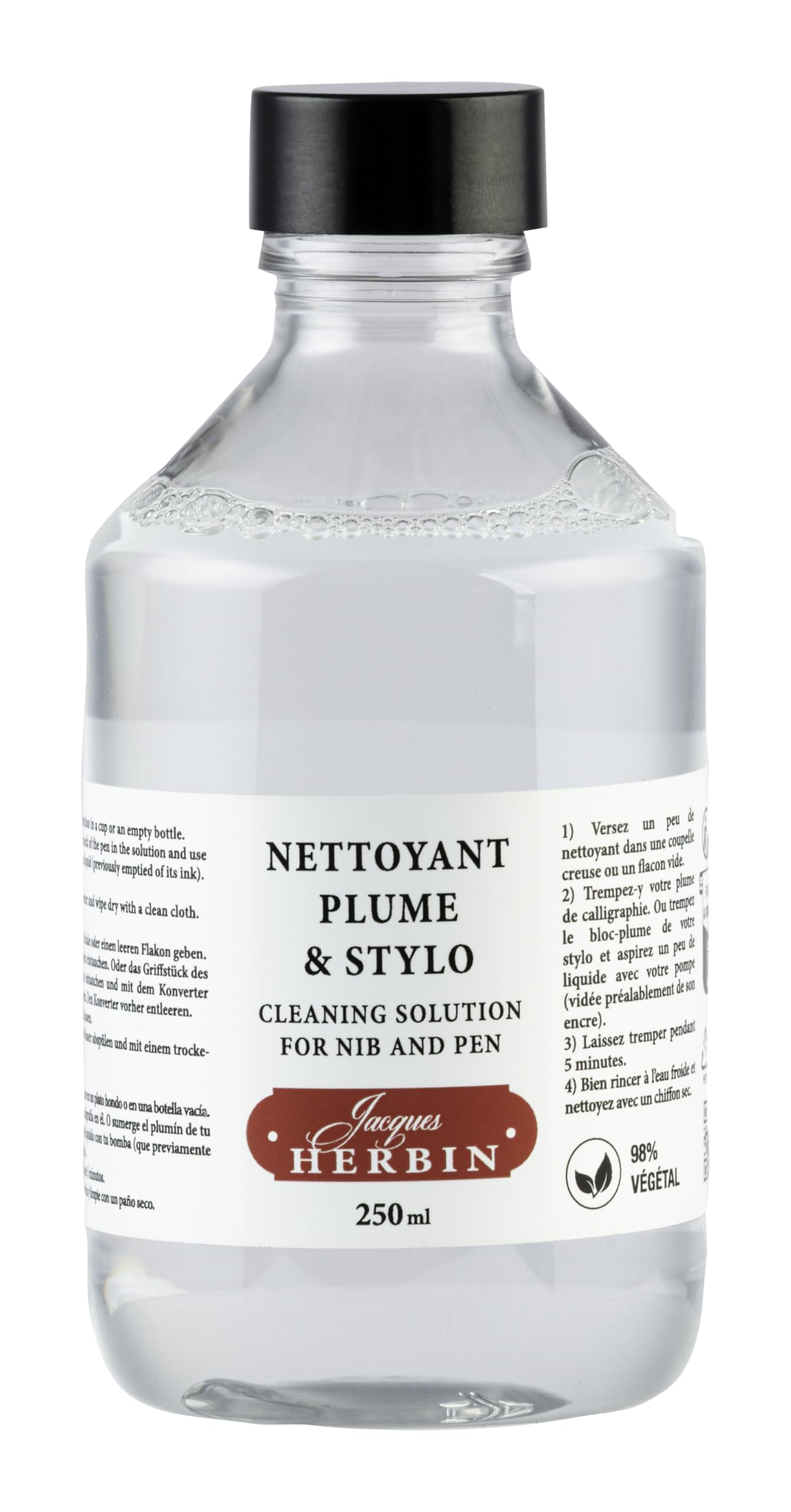 Jacques Herbin 12400T - Flacon 250ml nettoyant pour plumes et stylos