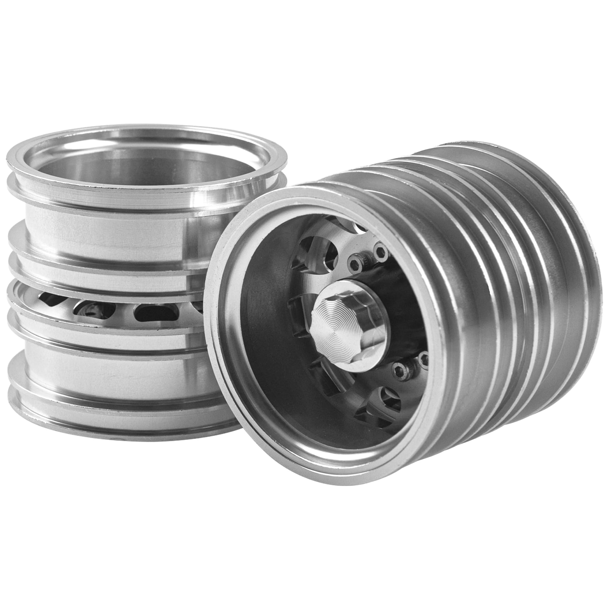2-Piece Metal Beadlock Rear Wheel Rims For 1/14 Tamiya RC Tractor Truck - Upgrade Parts