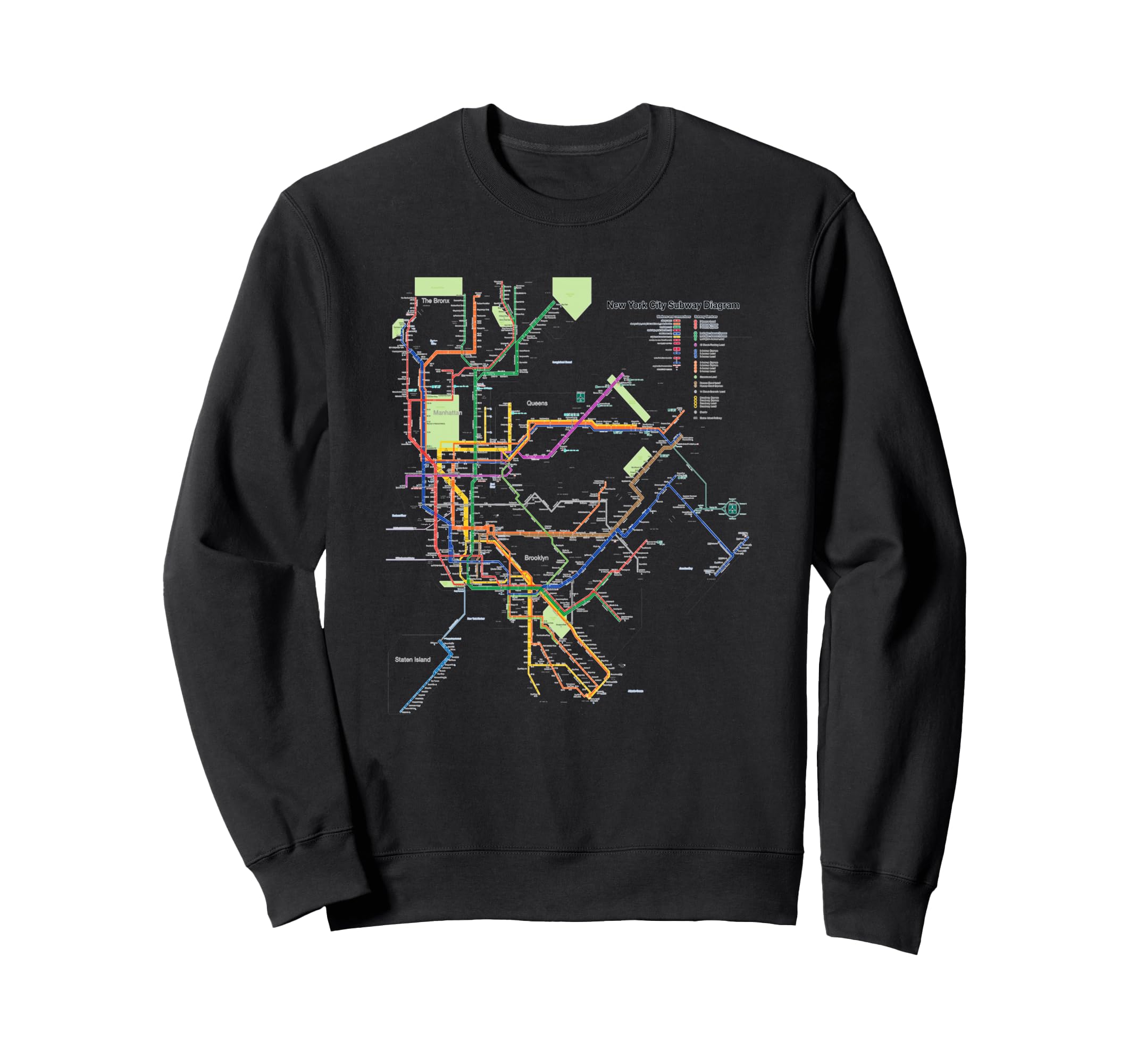 New York City Metro Map Art I Heart NY Souvenir Gifts Sweatshirt