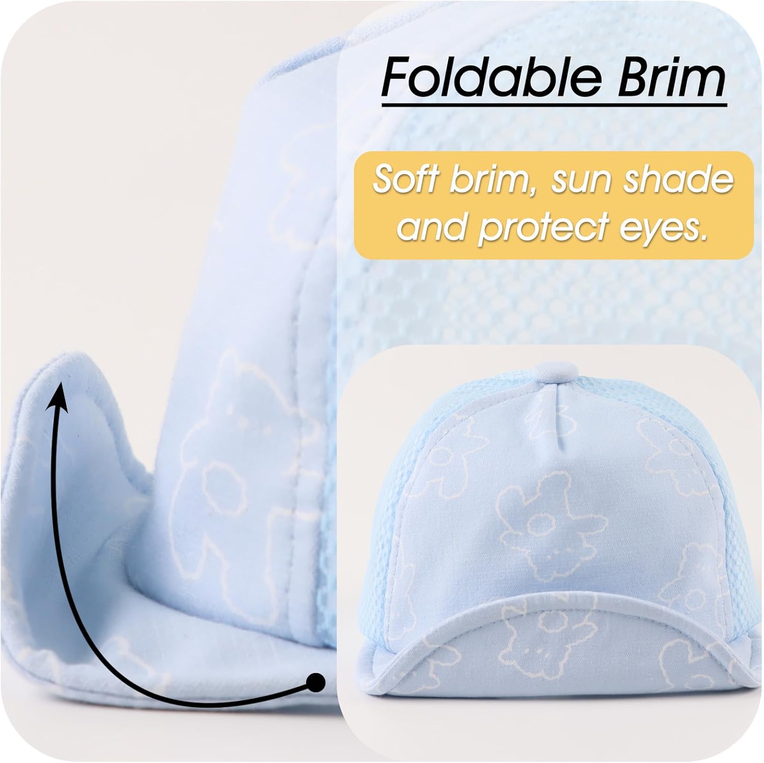 Peecabe Baby Baseball Cap Toddler Infant Boys Girls Sun Hat Breathable Cute Hats for Spring Summer 6M-3T - Image 2