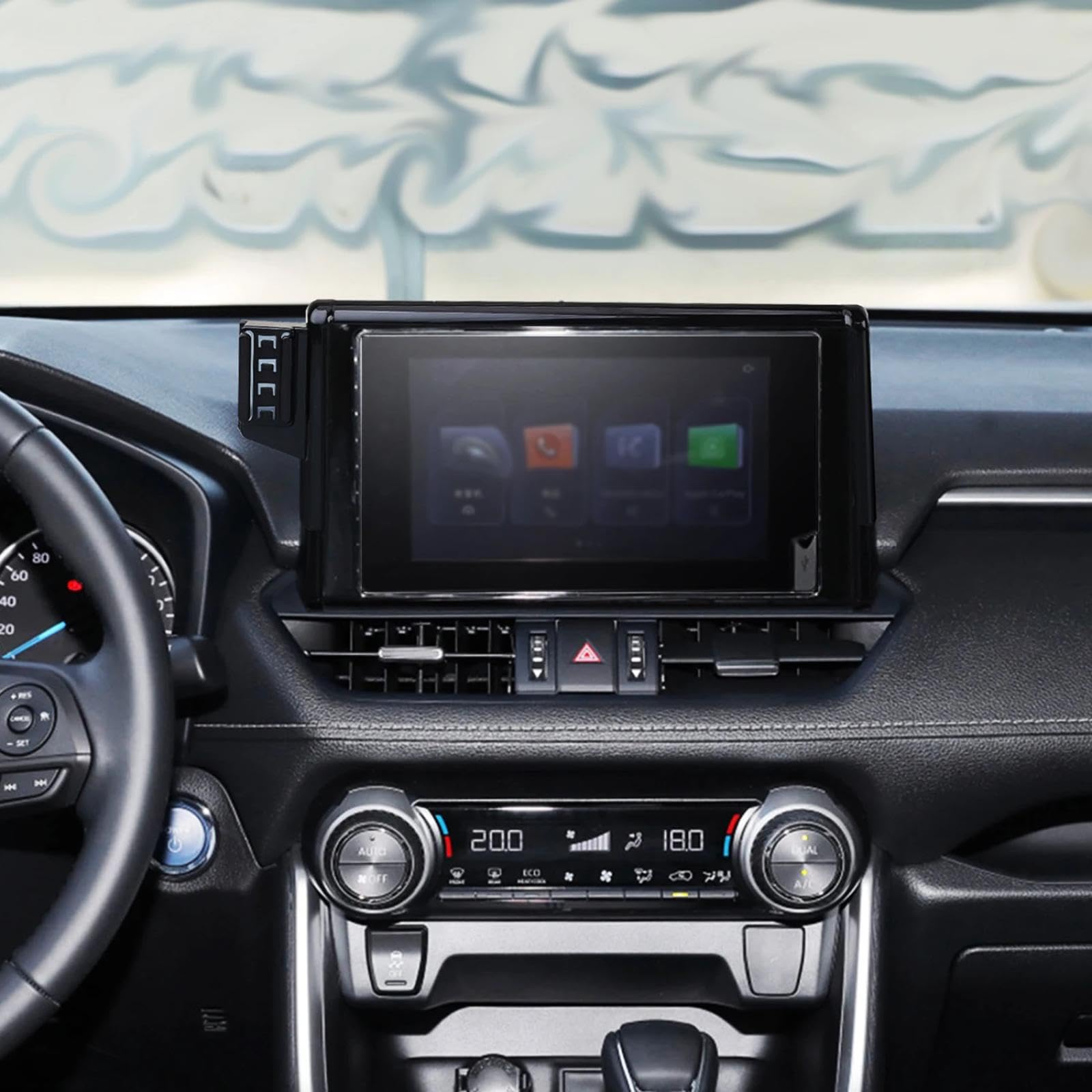 Uchwyt Samochodowy na Telefon dla Toyota RAV4 XA50 2019-2023, uchwyt na telefon komórkowy dla samochodu, ekran, stała podstawa, stojak na nawigację GPS (podstawa i uchwyt 2)