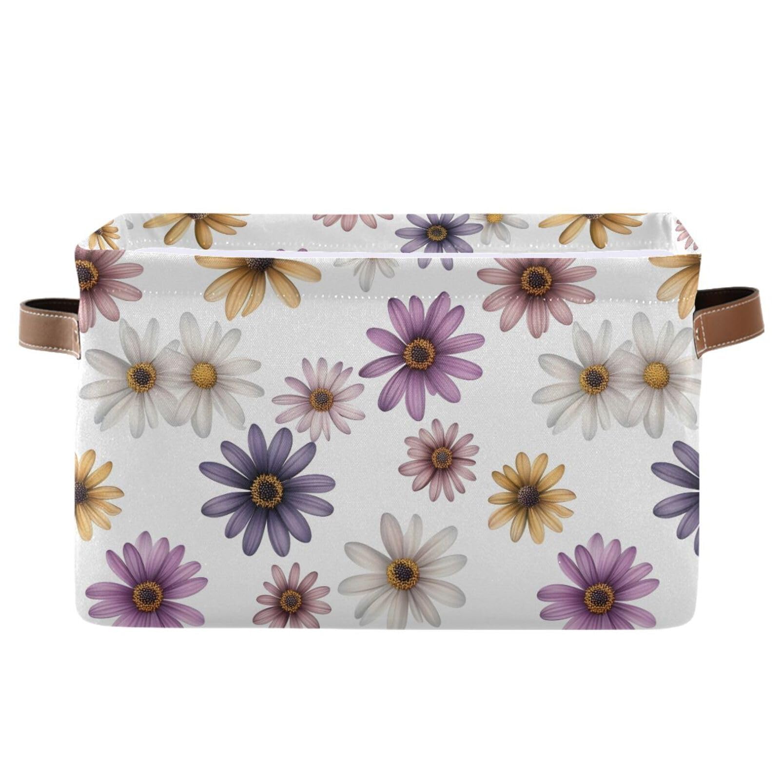 Panier de rangement avec poignée robuste de 20 litres bac pliable motif floral