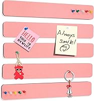 Vista 11 de Paquete de 5 Tiras de Tablón de Anuncios de Fieltro con Barras para Dormitorios, Oficinas, Decoración de Pared del Hogar, Tablero de Anuncios