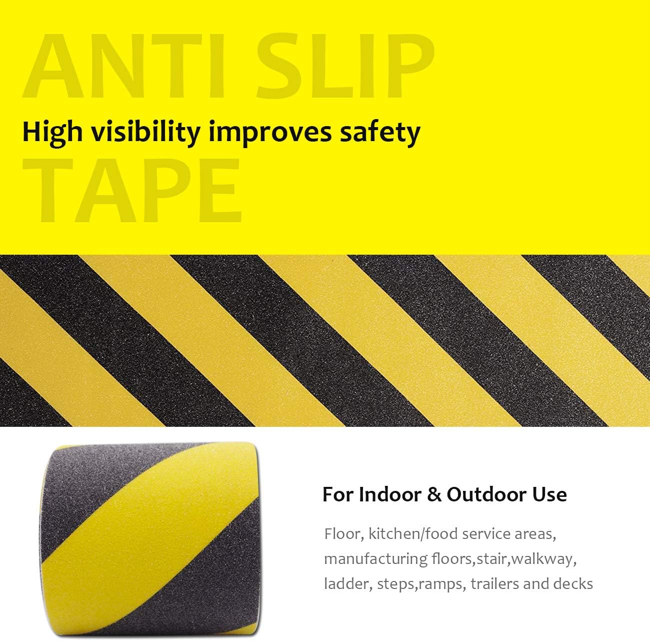 Anti Slip Safety Grip Tape for Stairs, High Traction Non Slip Tape