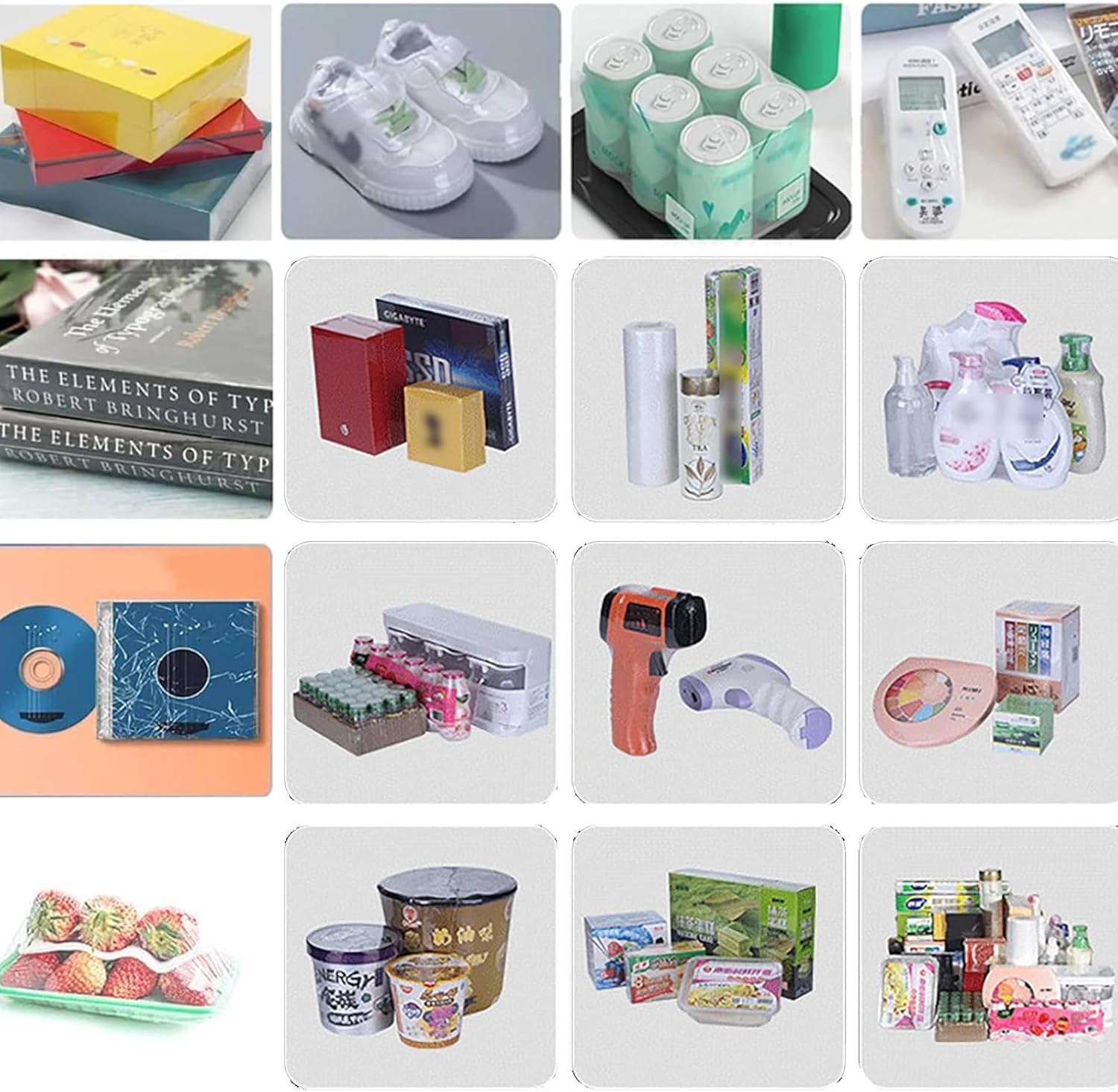 Shrink Wrapping Machine,Simultaneous Sealing and Cutting, Film Wrapping for Packing Food Book Boxes in Stores(600)