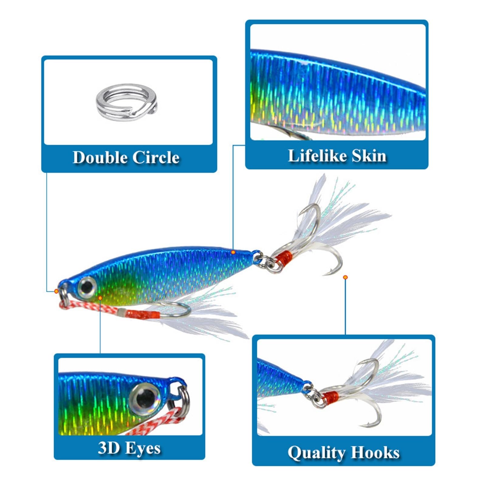 Leurres de pêche, 3D Eyes Soft Fishing Lure , 5 pièces/lot 7g 10g 15g 20g 30g appâts en métal moulé Spinner leurres de pêche gabarits pêche à la truite matériel dur poisson gabarits ensemble appât(Gre