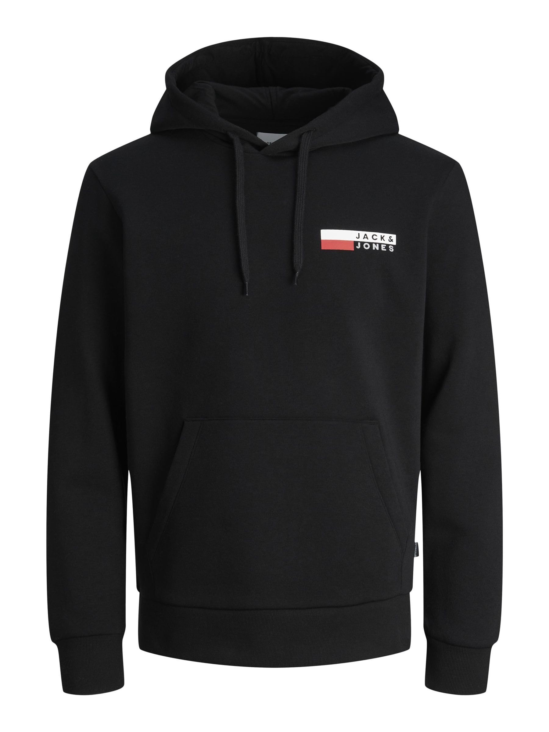 Jack & Jones Men's Noir Hoodie Jjecorp Logo Play