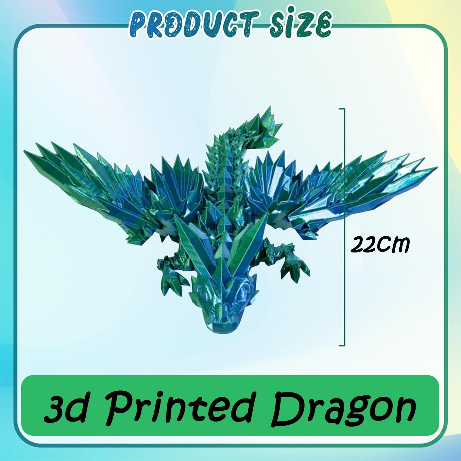 2PCS 3D Printed Dragon, Dragon Fidget Toy, Articulated Dragon, 22cm Articulated Fidget Dragon Toys - Image 2