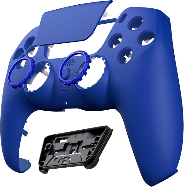 eXtremeRate Luna Re-Design Front Gehäuse für ps5 Controller BDM-010/020/030/040/050 Model, Ersatz Hülle Faceplate&Touchpad&Accent-Ring, Custom integrierend Case Cover für ps5 Controller-Blau - 4