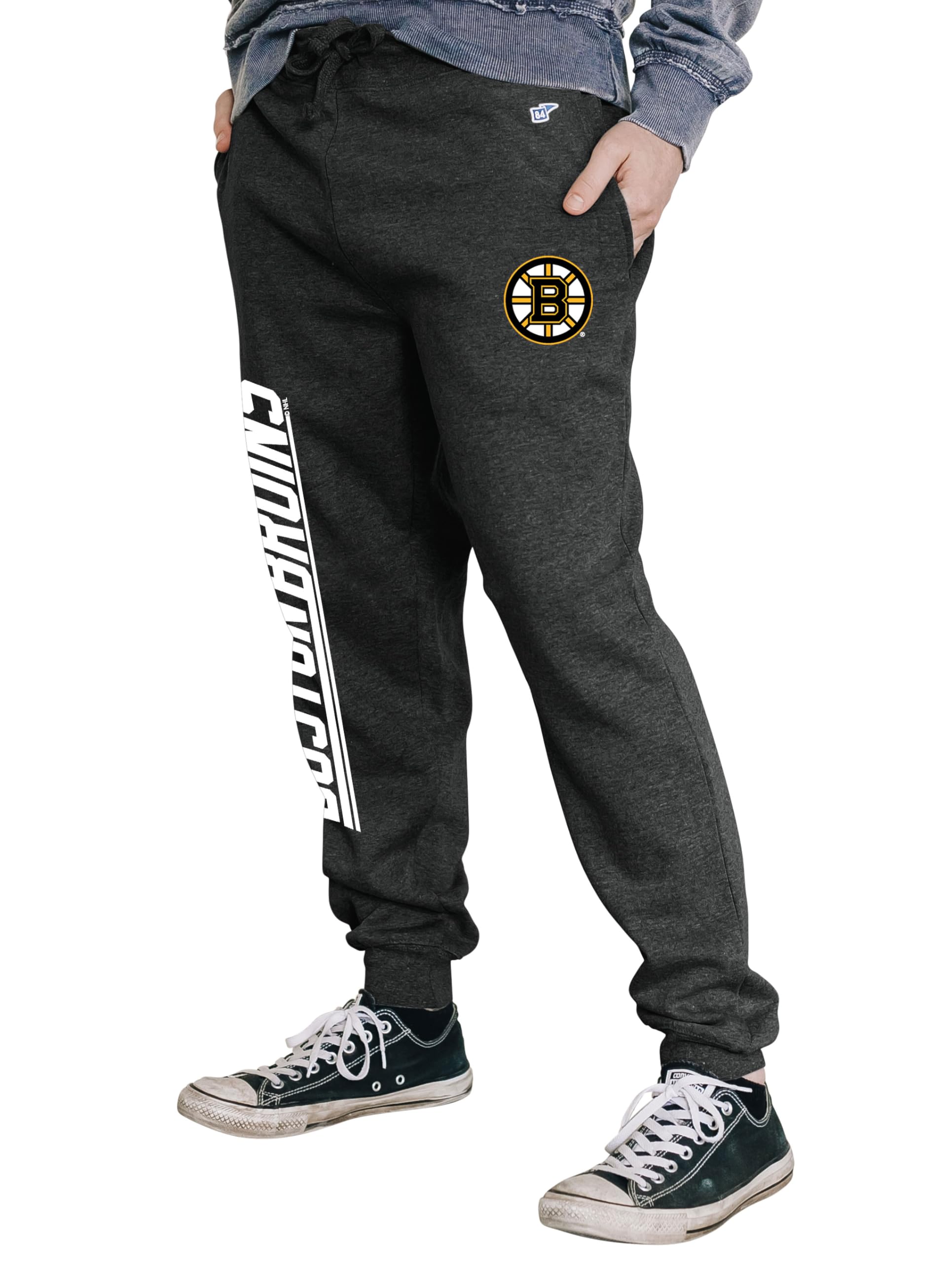 Blue 84 Men's Standard NHL Officially Licensed Sweatpants Jogger Charcoal