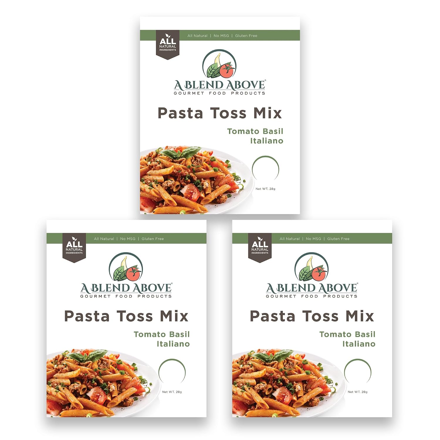 A Blend Above Tomato Basil Italiano Pasta Mix, Noodle Seasoning - (3 Pack) No MSG, Gluten-Free, All Natural, Makes 16 Ounce Pasta, Premium image 3