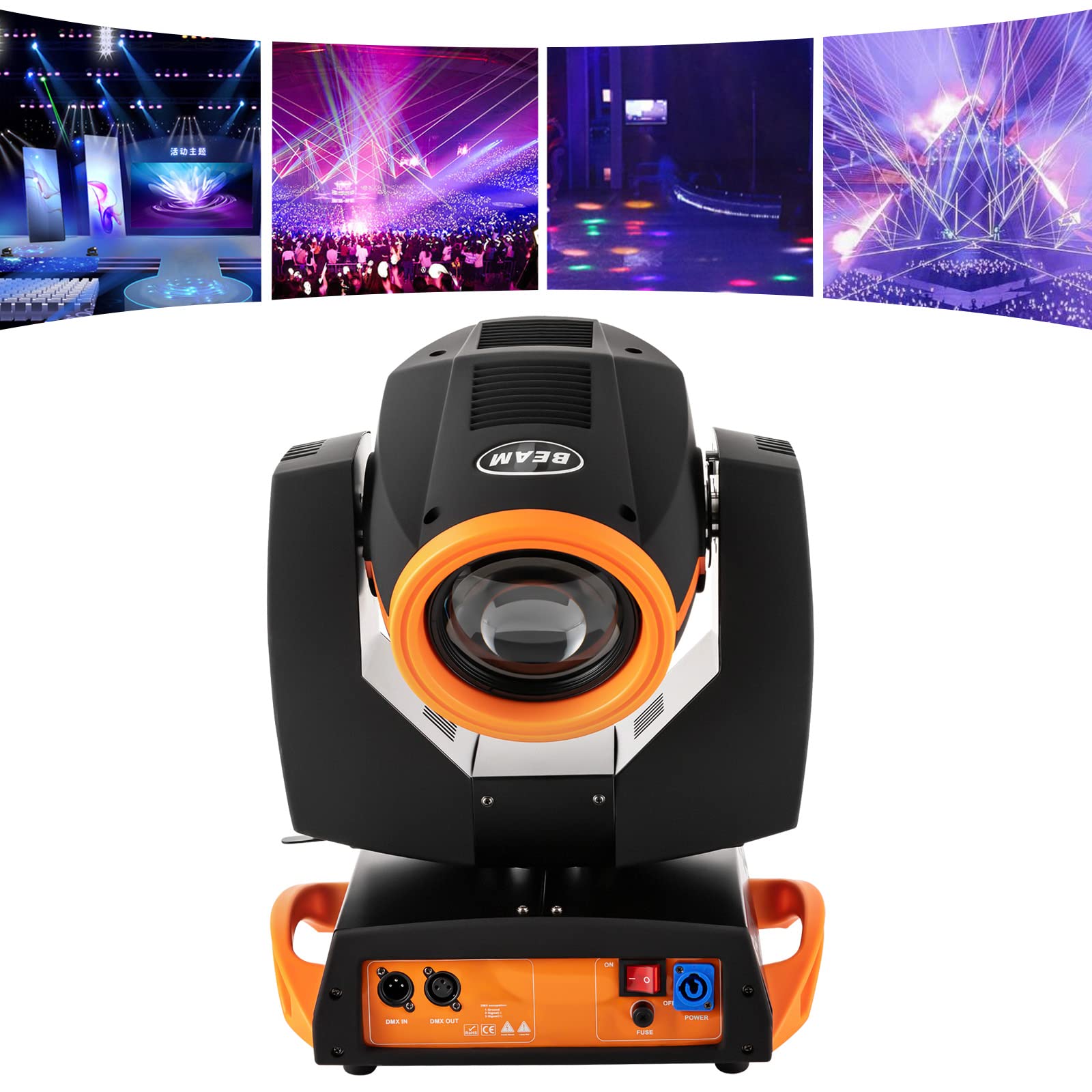 7R 230W Discolicht Partylicht Beam Sharpy Moving Head Light 17 Gobos RGBW Beam Lights 14 Farben Led Moving Head Light Dj Lights 16CH DMX512 Sound Control für Kirche Hochzeit Disco Party