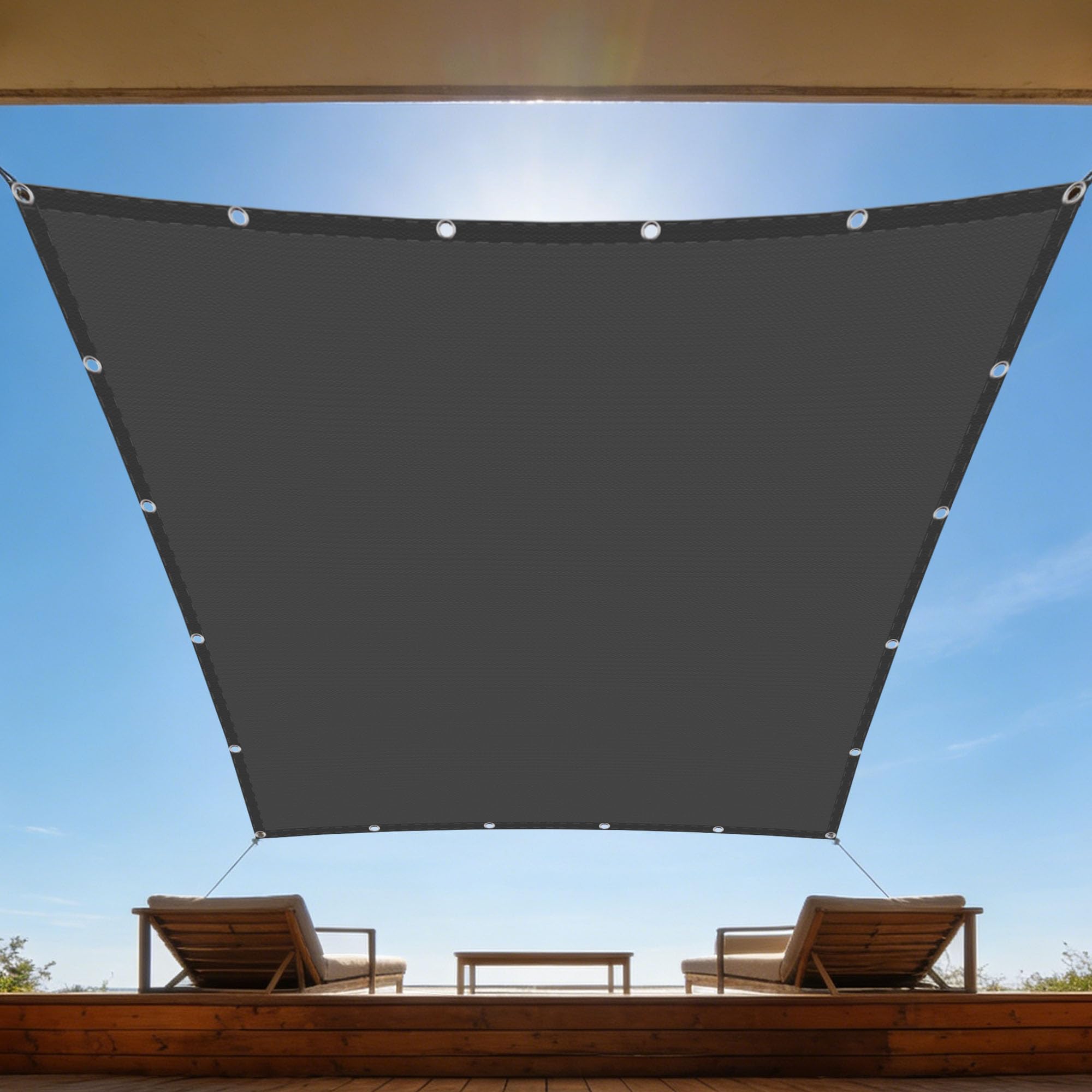 Voile d'ombrage anti-UV imperméable 180x500 cm gris foncé toile de protection jardin