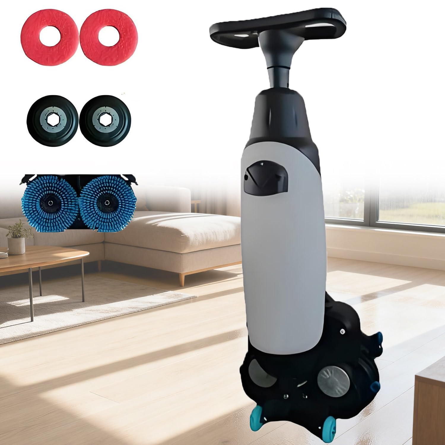 Mini lavasciuga pavimenti professionale, portatile, larghezza 430 mm, copertura 1200 mq