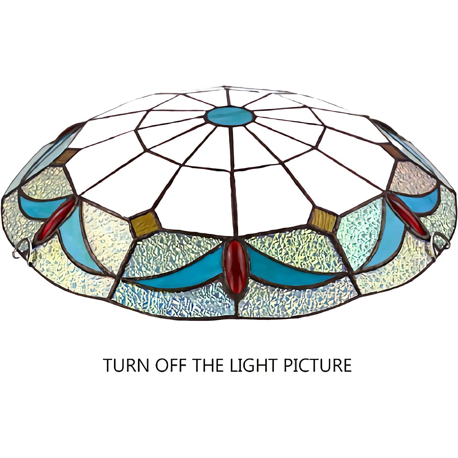 Lampa sufitowa w stylu witrażowym, vintage lampa LED, żyrandol do sypialni, salonu, kuchni, korytarza, łazienki, biała, 6000 K, 30 cm (biała 30 cm)