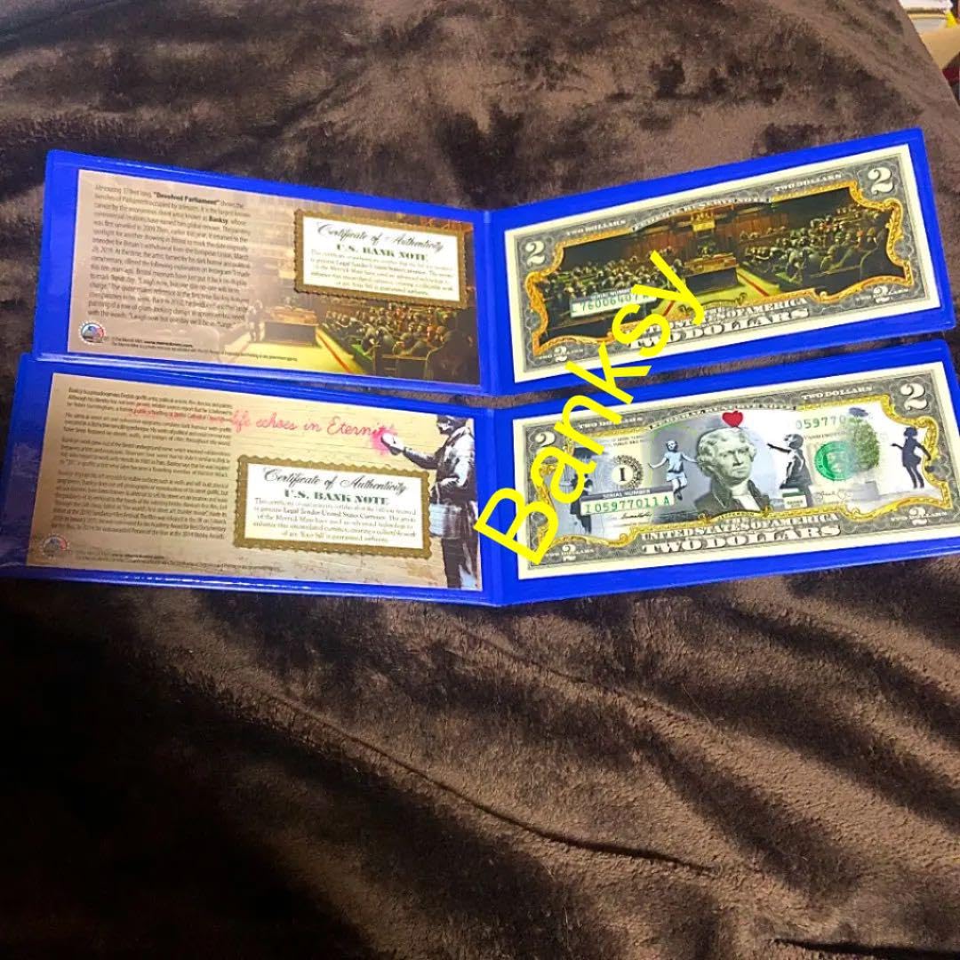 Banksy バンクシーバルーンガールと猿の議会紙幣