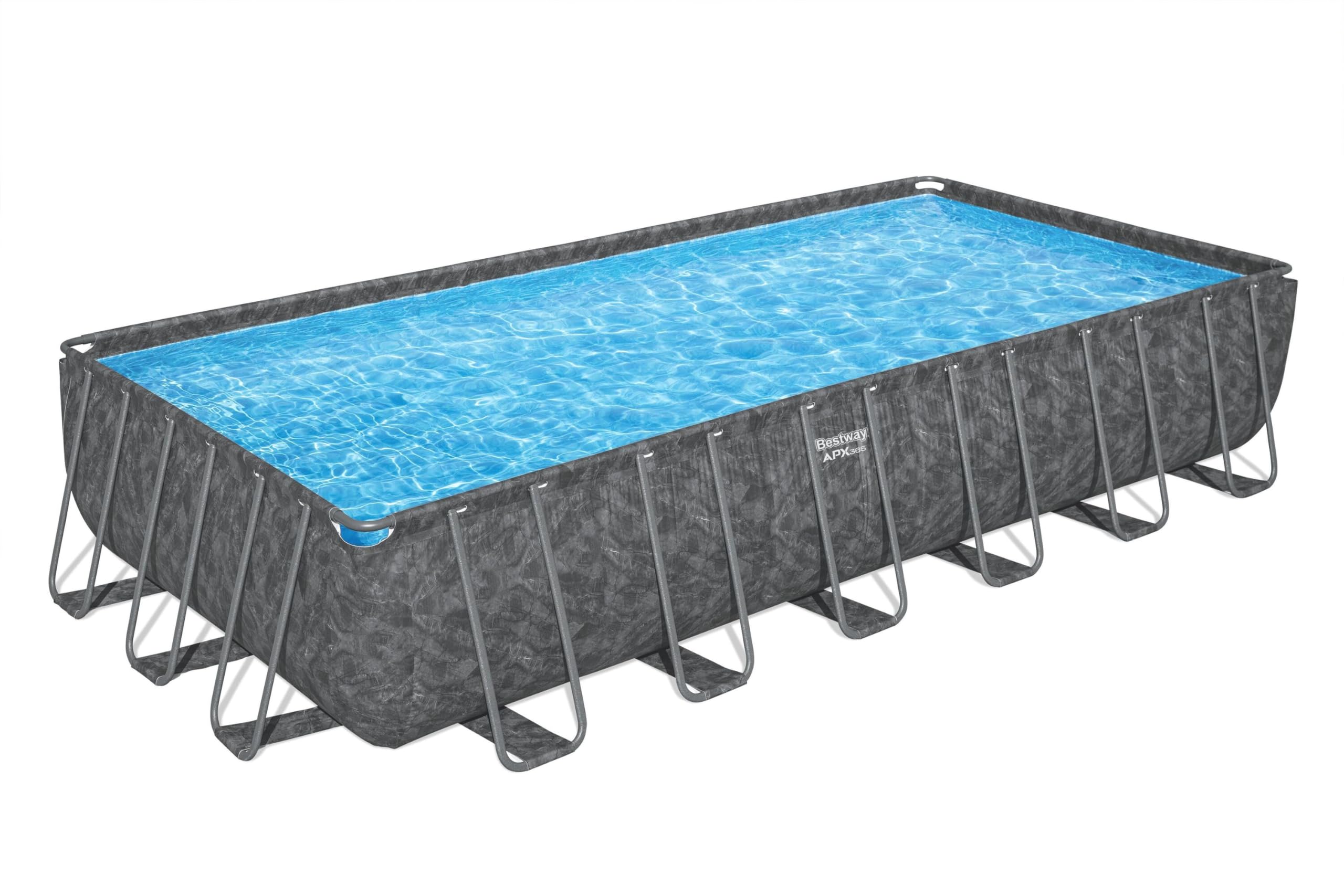 Bestway Piscine Hors Sol rectangulaire APX 365-732 cm x 366 cm x 132 cm - Gris foncé