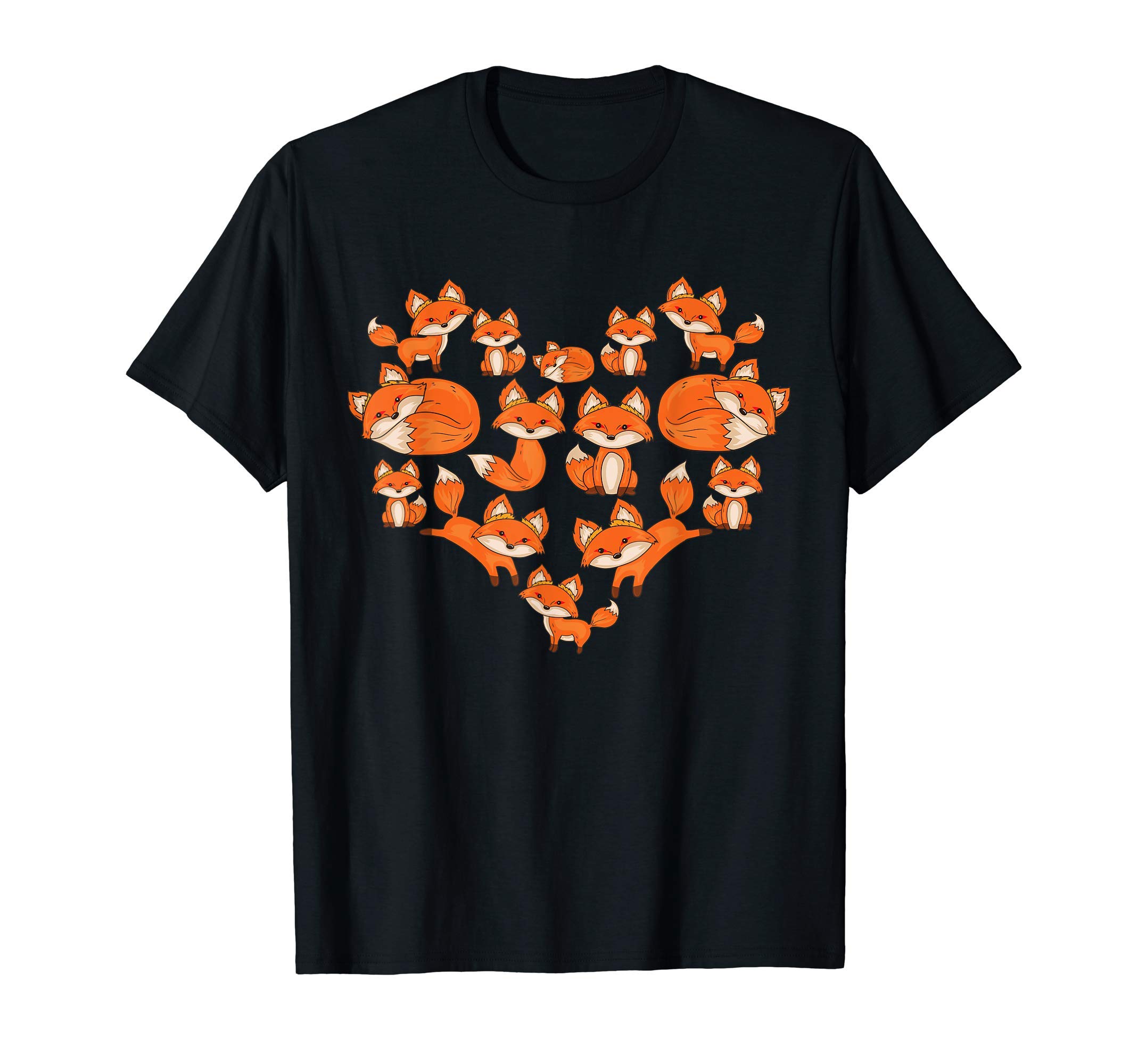 Fox Tshirt Women Girls Kids Heart Poses Cute Fox T-ShirtOEKO-TEX STANDARD 100
