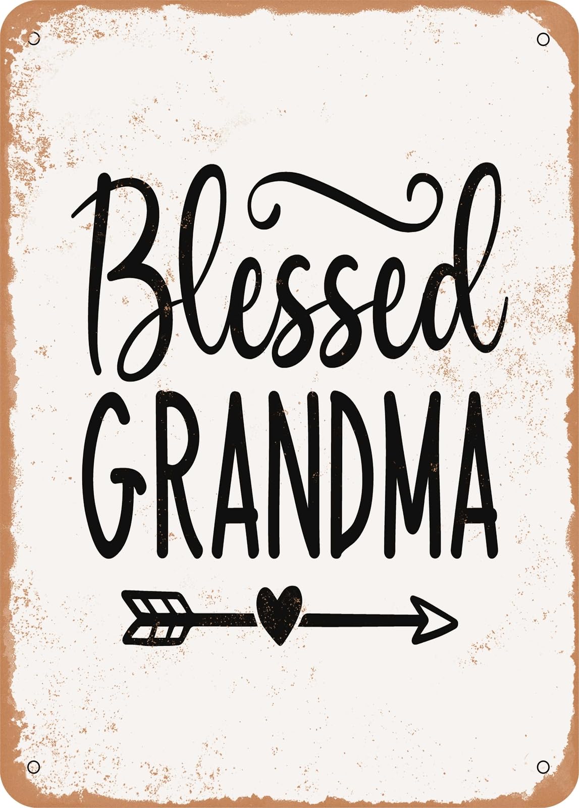 Miaomansenstore Metal Sign - Blessed Grandma - 3 - Vintage Rusty Look Home Decor