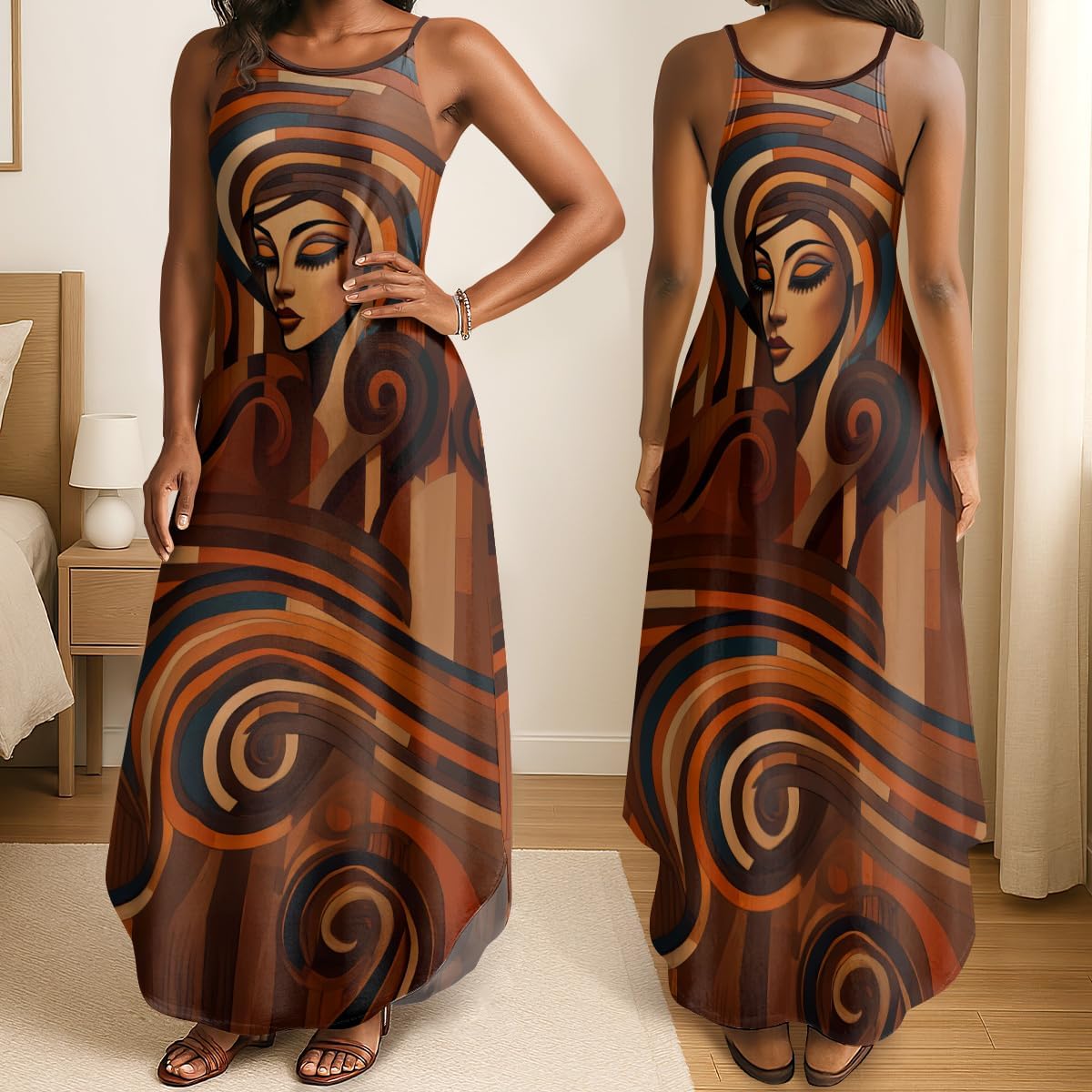 Sistabag Maxi Dress for Black Women – African Print Plus Size Sundress, Juneteenth Pride Outfit - Image 3