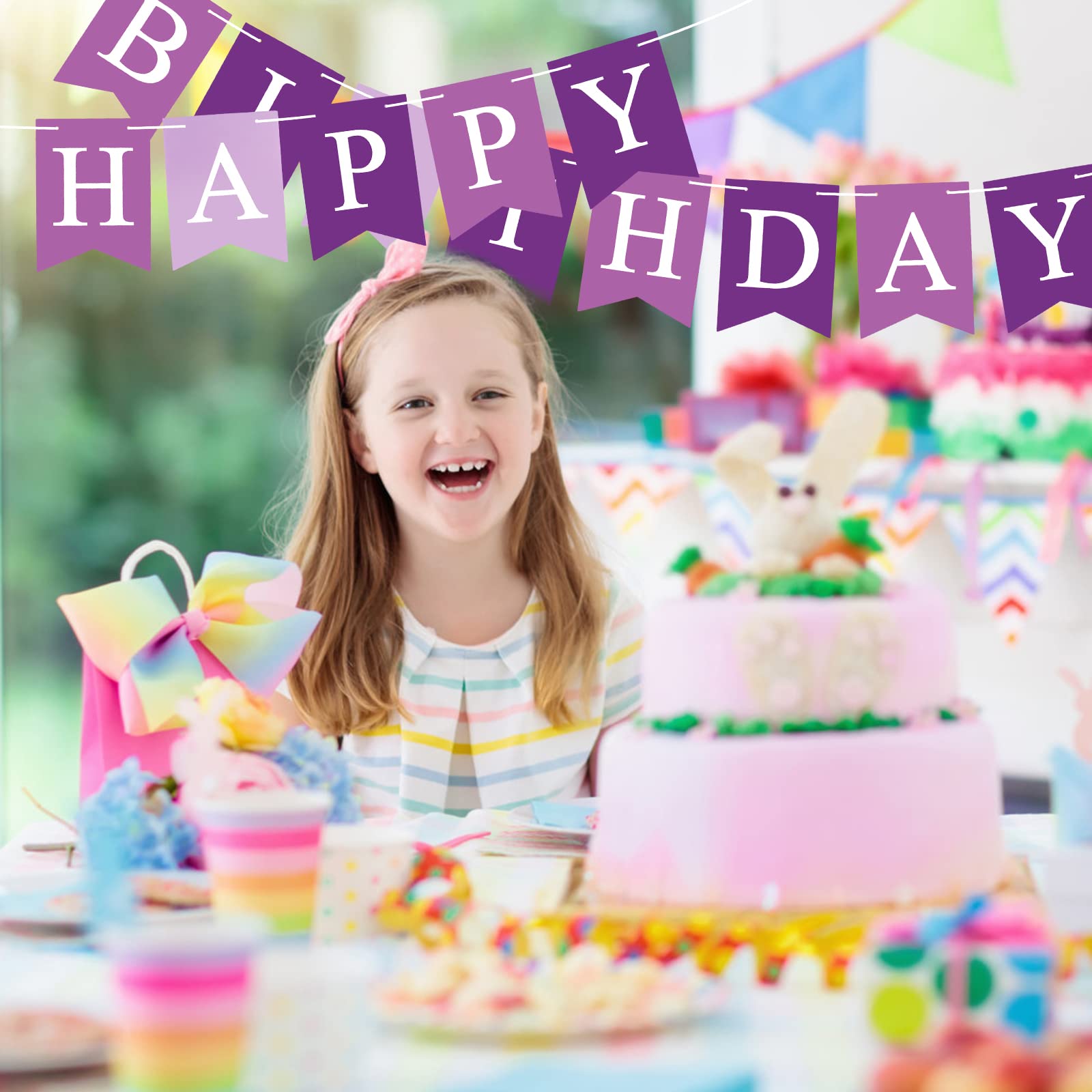 Eaezerav Happy Birthday Banner - Gold Glitter Garland With Letters, Hanging Decoration For Parties - View #4