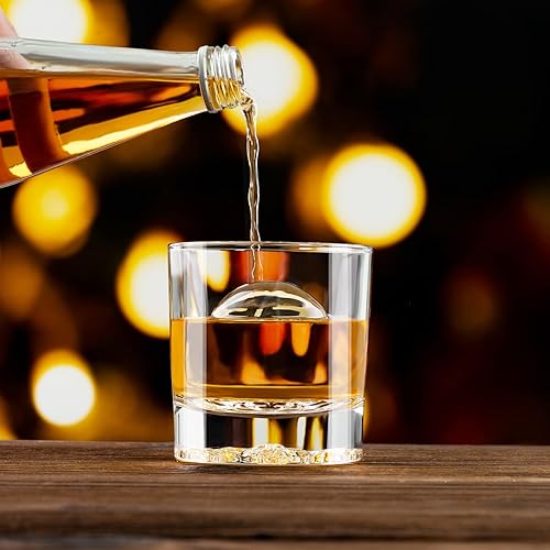 Miniatura 2 de PARACITY Vasos de whisky, fondo grueso con patrón de león, vasos antiguos de 10.6 onzas para whisky, ginebra, vodka, vasos de whisky, juego de 2,