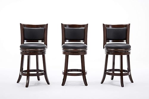 Miniatura 11 de Boraam Augusta Counter Height Swivel Stool, 24-Inch, Cappuccino Capuccino,Negro,Negro/Cerezo,Cereza,Cepillo de alambre castaño,Arenado