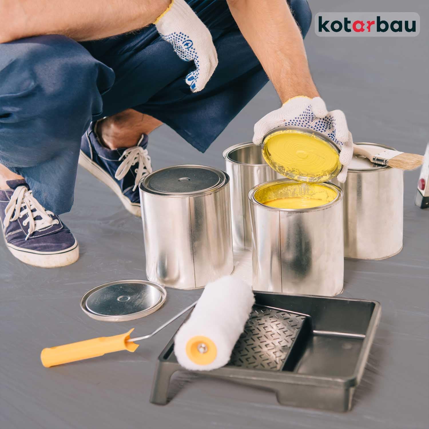 KOTARBAU® Set di 50 Teli Copritutto per Imbianchino - Polietilene Riciclato - 4 x 5 m - Grigio - Teli per Imbiancare - Telo Copritutto Robusto - Protezione Cantiere - Spessore Extra