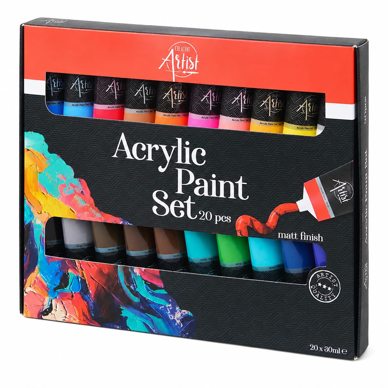 Peinture acrylique 20 couleurs mat 30ml pour toile et bois