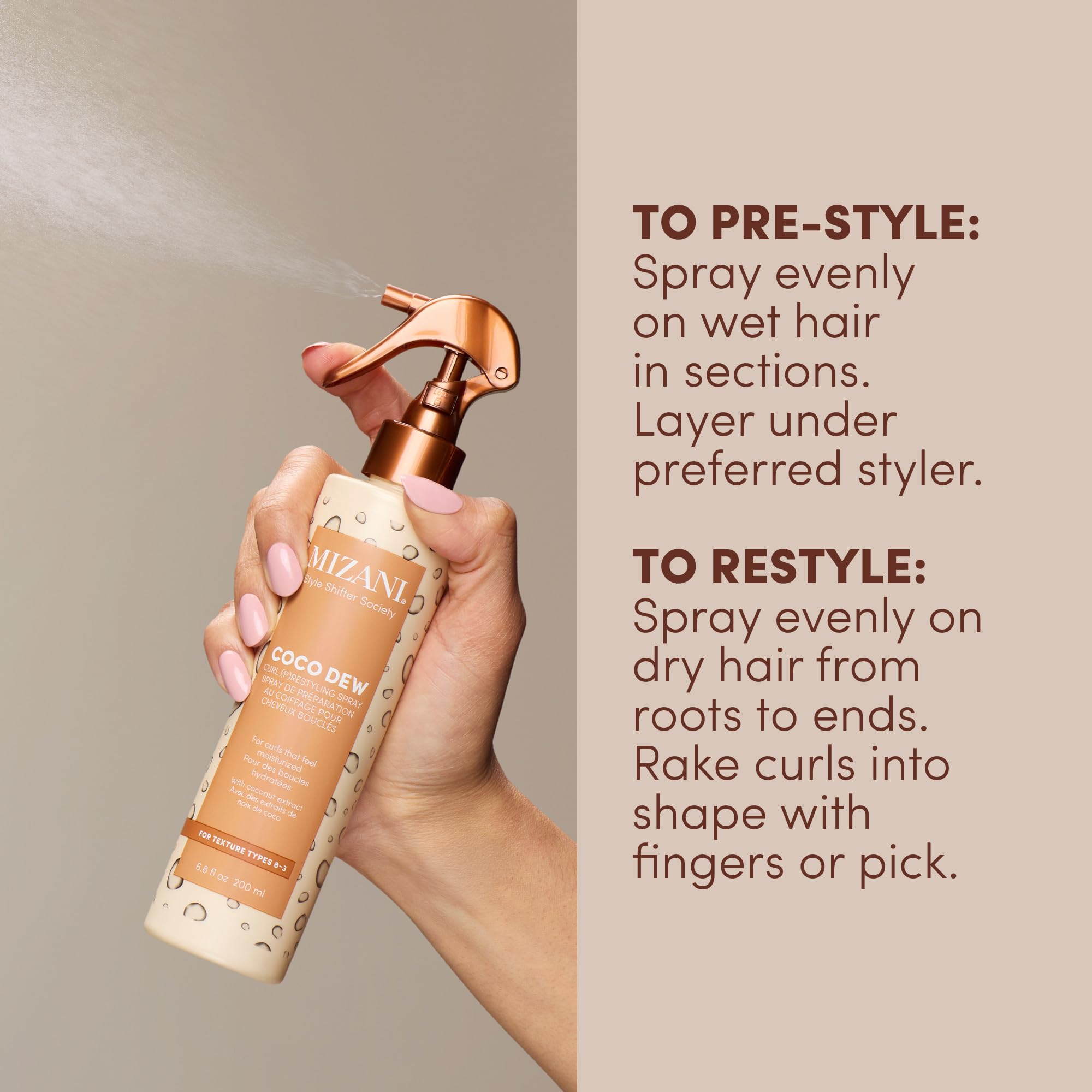 Mizani Style Shifter Society Coco Dew Curl Restyling Spray