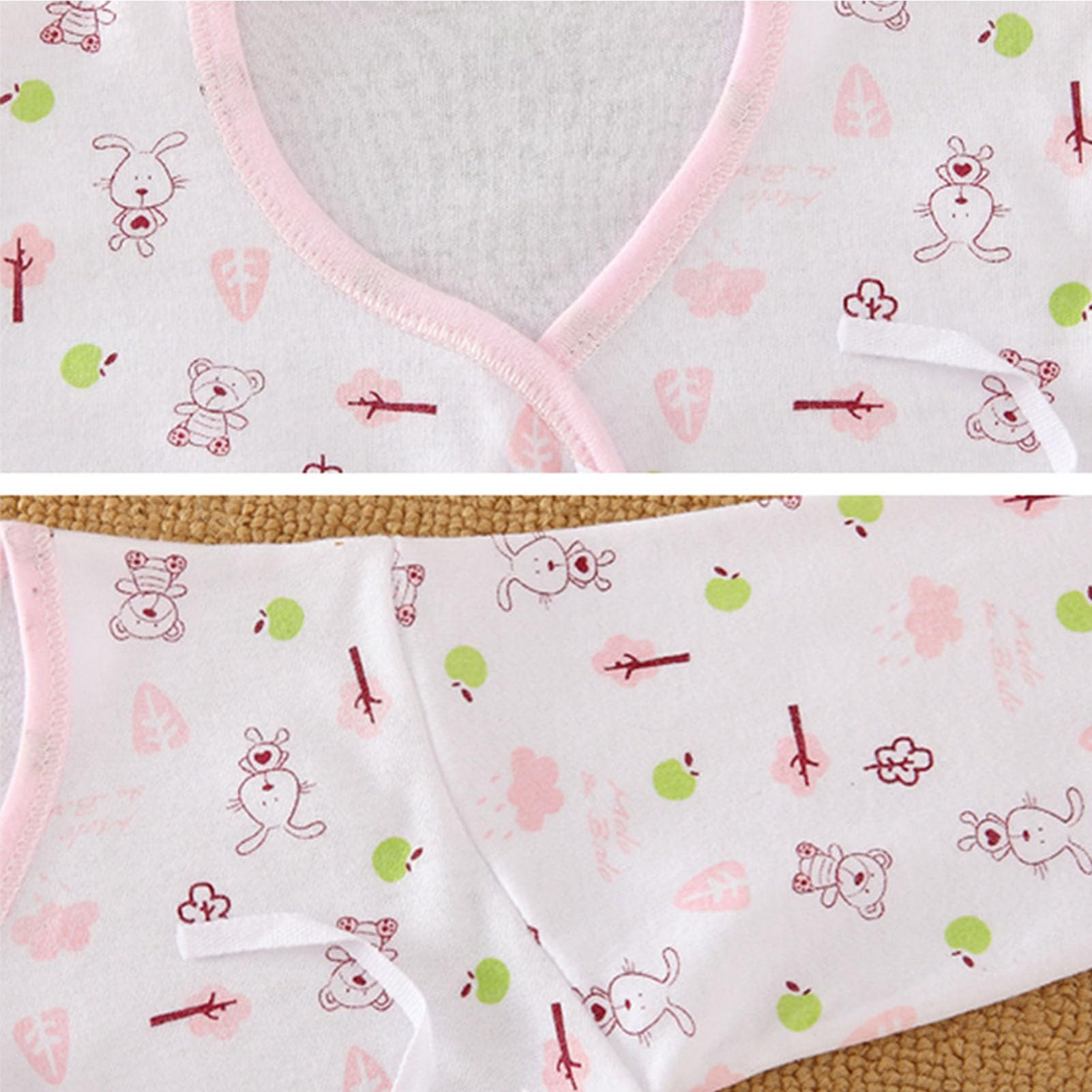 Ropa Soleada Respirable Determinada del bebé del Oso del Regalo Recién Nacido fijó para el Material de Algodón de los Recién Nacidos (Pink)