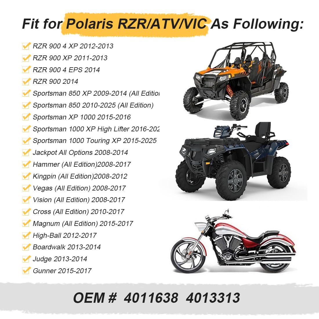 Valve de régulation du ralenti IAC compatible pour Polaris Sportsman 850 1000 RZR 900 4 XP 2010-2025 4011638 4013313