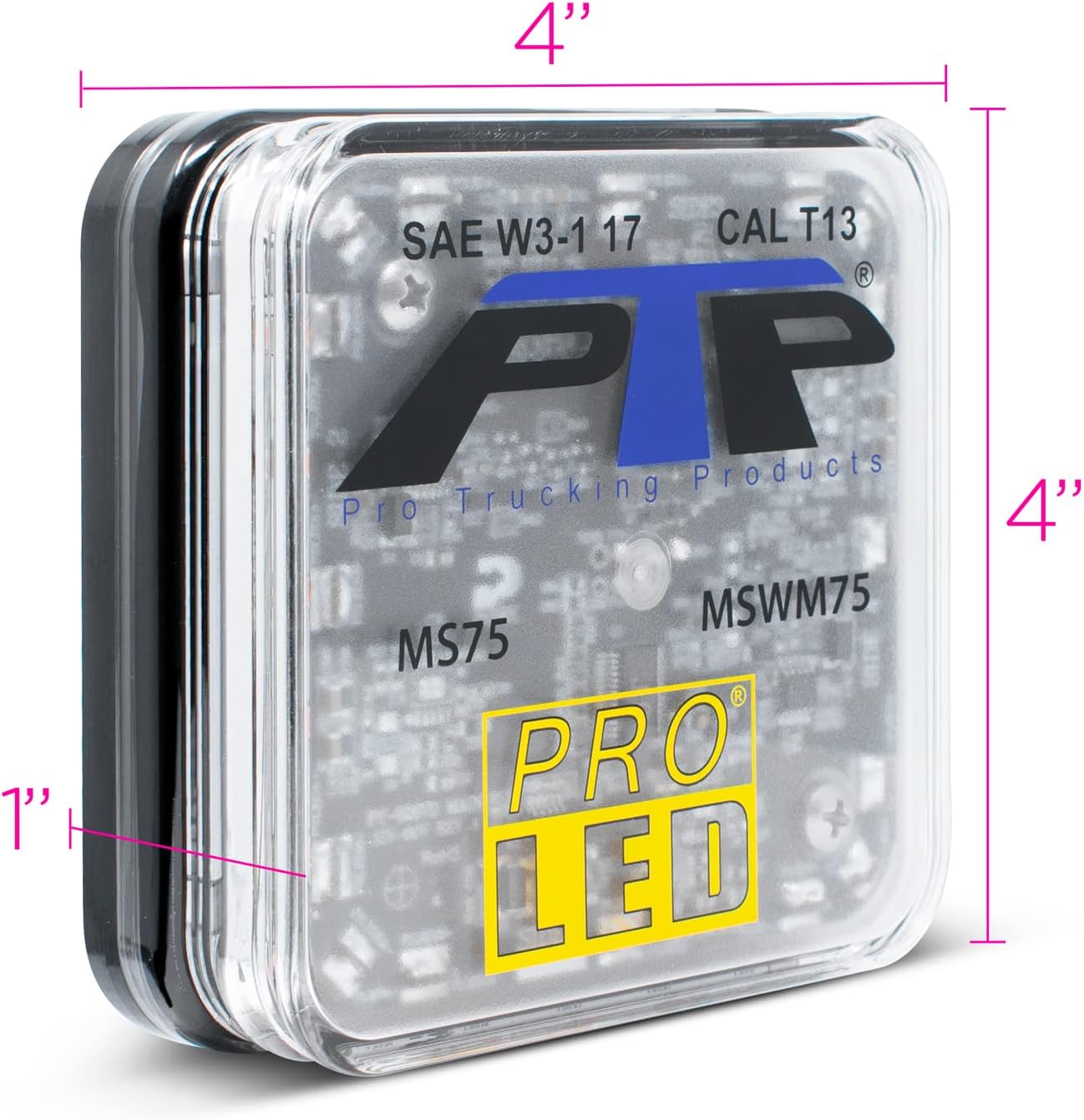 Pro LED MS75A Permanent Mount Amber LED Mini Beacon with 10 Flash Patterns, 24 Powerful 1-Watt LEDs, SAE Class 1 Brightness, 10 to 48 Volt DC, Stainless Steel Mounting Hardware Included