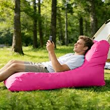 Waterproof Outdoor Bean Bag No Filler Boat Bean Bag Chair Cover Bean Bags Adult Bean Bag Chairs for Poolside Terrace Beach Camping Picnic or Indoor Corner/Floor ChairRose Red