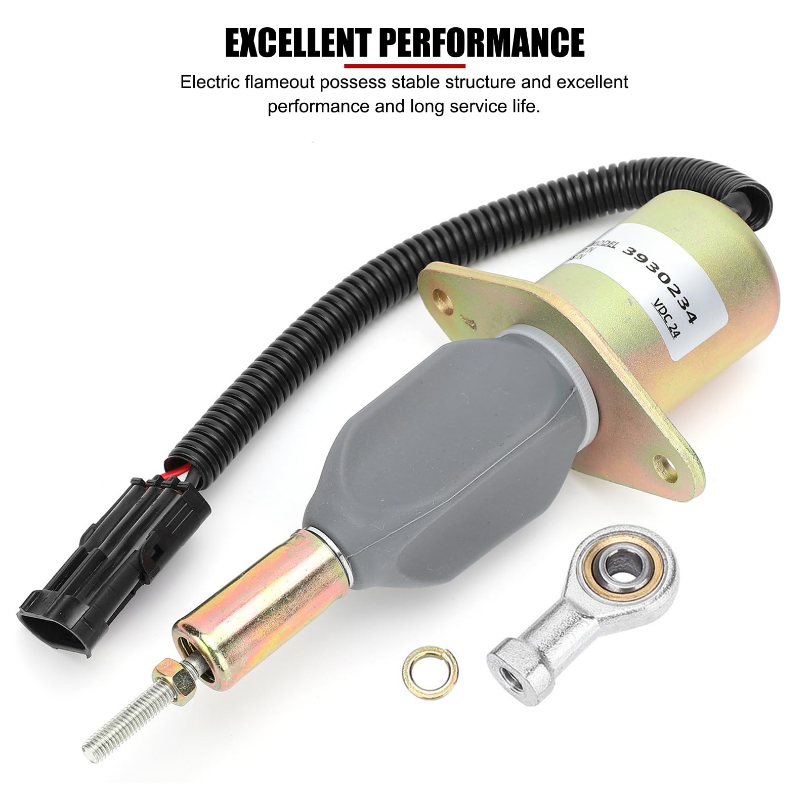 24V Elettronico Carburante Spegnimento Solenoide 3930234 per 6BT 5,9L Escavatore, Motore Diesel Sistema di Alimentazione Componenti Aftermarket Parte