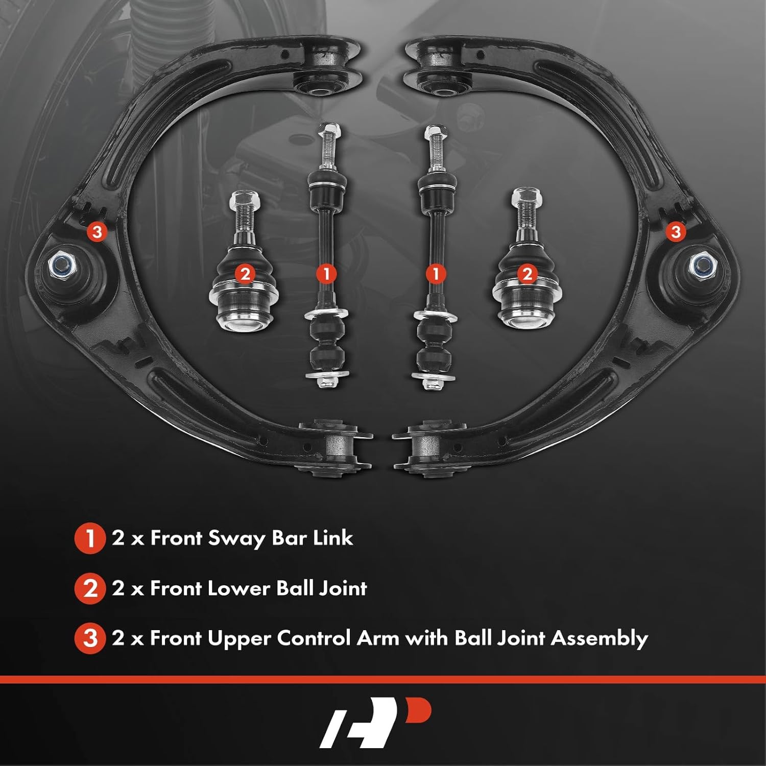 A-Premium 6Pcs Front Suspension Kit, Upper Control Arm, Lower Ball Joint, Sway Bar Link, Compatible with Dodge Ram 1500 2006 2007 2008, RWD Only